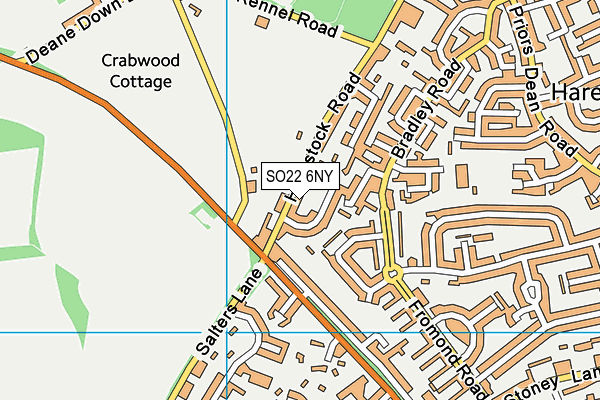 SO22 6NY map - OS VectorMap District (Ordnance Survey)