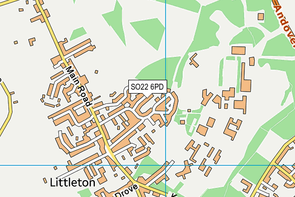 SO22 6PD map - OS VectorMap District (Ordnance Survey)