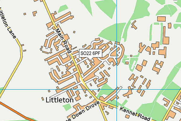 SO22 6PF map - OS VectorMap District (Ordnance Survey)