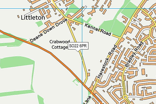 SO22 6PR map - OS VectorMap District (Ordnance Survey)