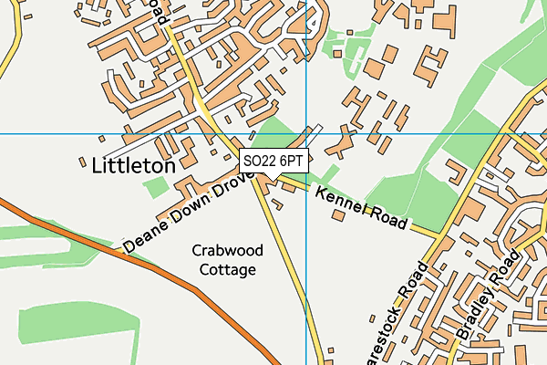 SO22 6PT map - OS VectorMap District (Ordnance Survey)