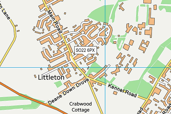 SO22 6PX map - OS VectorMap District (Ordnance Survey)