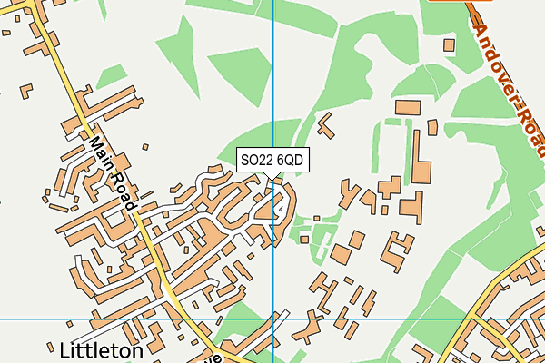 SO22 6QD map - OS VectorMap District (Ordnance Survey)