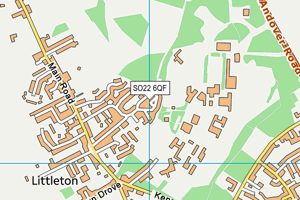 SO22 6QF map - OS VectorMap District (Ordnance Survey)