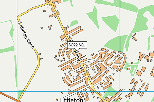 SO22 6QJ map - OS VectorMap District (Ordnance Survey)