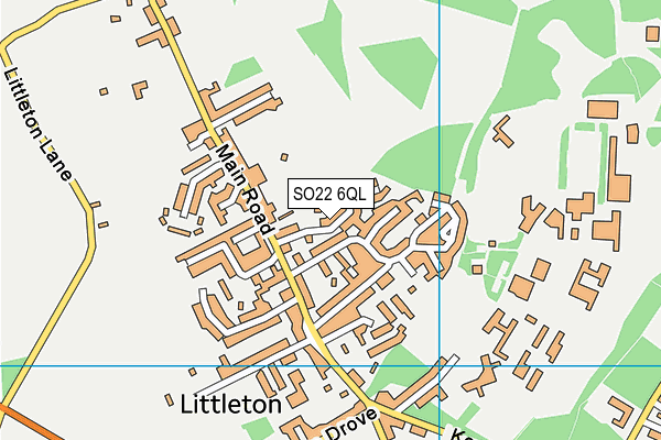 SO22 6QL map - OS VectorMap District (Ordnance Survey)
