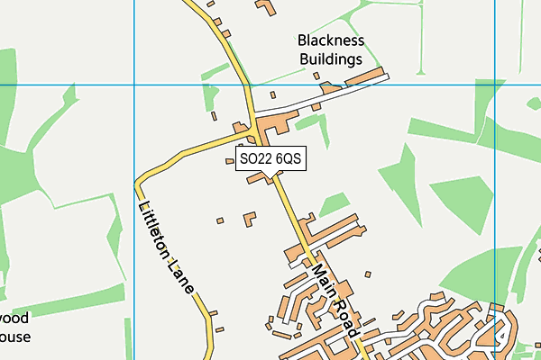 SO22 6QS map - OS VectorMap District (Ordnance Survey)
