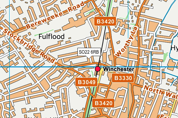 SO22 6RB map - OS VectorMap District (Ordnance Survey)