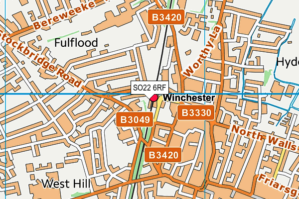 SO22 6RF map - OS VectorMap District (Ordnance Survey)