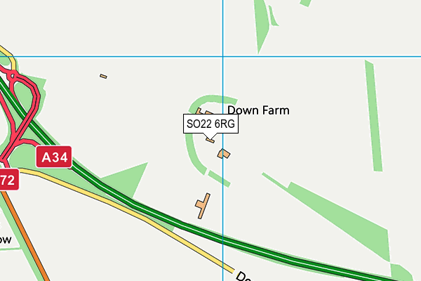 SO22 6RG map - OS VectorMap District (Ordnance Survey)