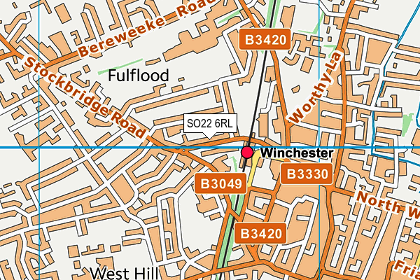 SO22 6RL map - OS VectorMap District (Ordnance Survey)