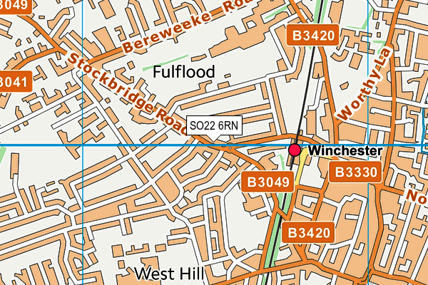 SO22 6RN map - OS VectorMap District (Ordnance Survey)