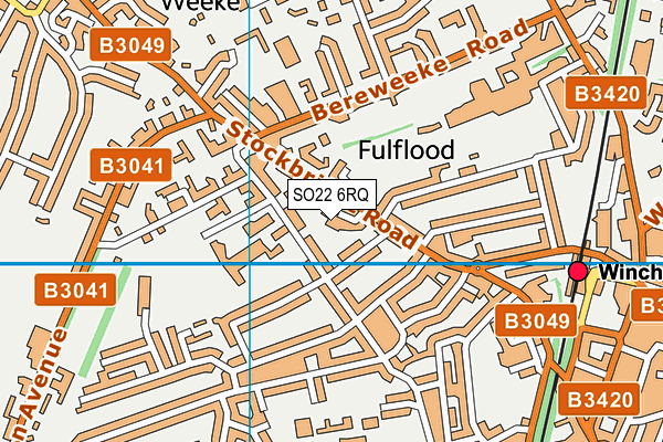 SO22 6RQ map - OS VectorMap District (Ordnance Survey)