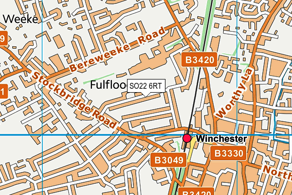 SO22 6RT map - OS VectorMap District (Ordnance Survey)