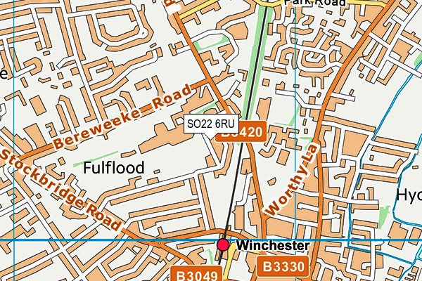 SO22 6RU map - OS VectorMap District (Ordnance Survey)