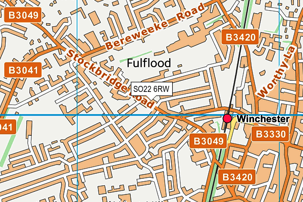 SO22 6RW map - OS VectorMap District (Ordnance Survey)