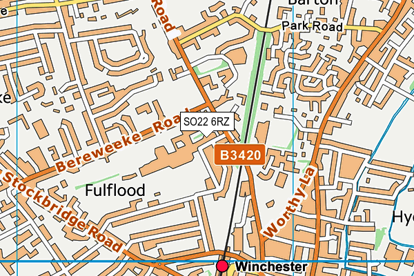 SO22 6RZ map - OS VectorMap District (Ordnance Survey)