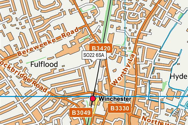 SO22 6SA map - OS VectorMap District (Ordnance Survey)