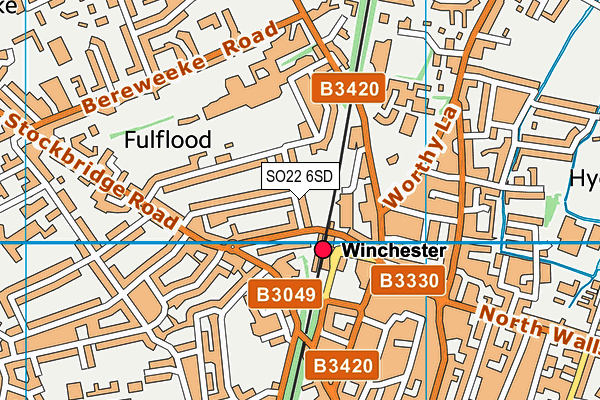 SO22 6SD map - OS VectorMap District (Ordnance Survey)