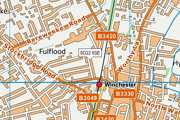 SO22 6SE map - OS VectorMap District (Ordnance Survey)