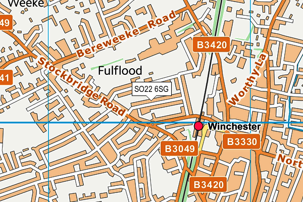 SO22 6SG map - OS VectorMap District (Ordnance Survey)