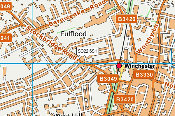 SO22 6SH map - OS VectorMap District (Ordnance Survey)