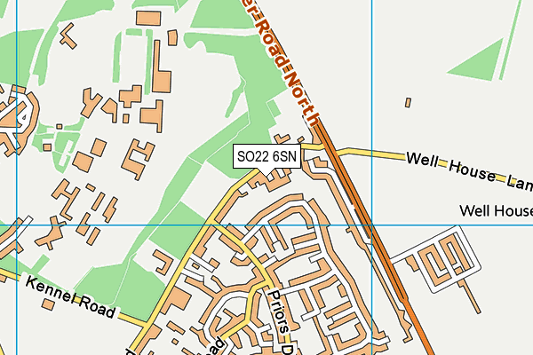 SO22 6SN map - OS VectorMap District (Ordnance Survey)