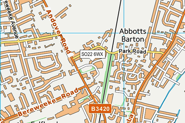 SO22 6WX map - OS VectorMap District (Ordnance Survey)