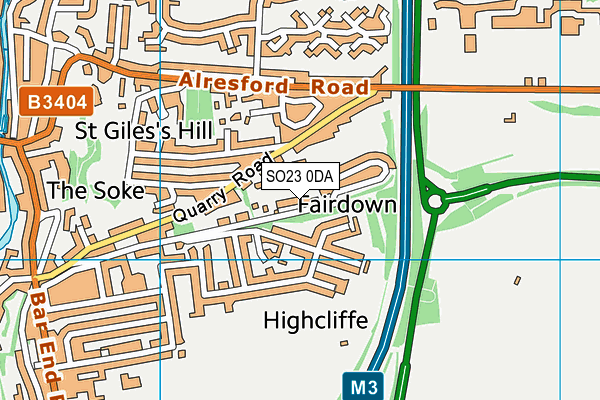 SO23 0DA map - OS VectorMap District (Ordnance Survey)