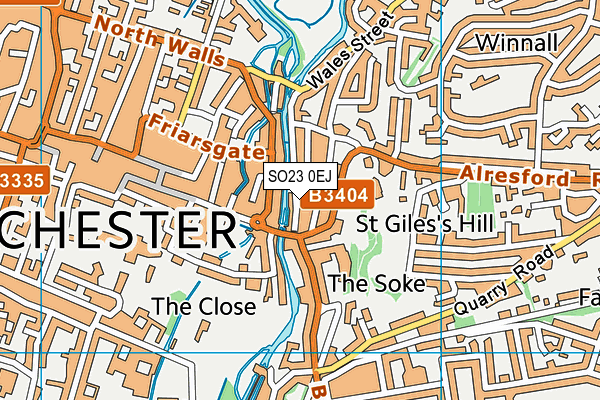 SO23 0EJ map - OS VectorMap District (Ordnance Survey)