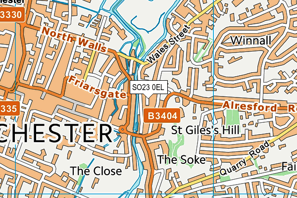 SO23 0EL map - OS VectorMap District (Ordnance Survey)