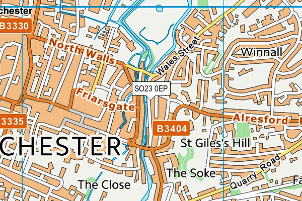 SO23 0EP map - OS VectorMap District (Ordnance Survey)