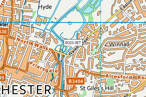 SO23 0ET map - OS VectorMap District (Ordnance Survey)