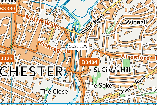 SO23 0EW map - OS VectorMap District (Ordnance Survey)