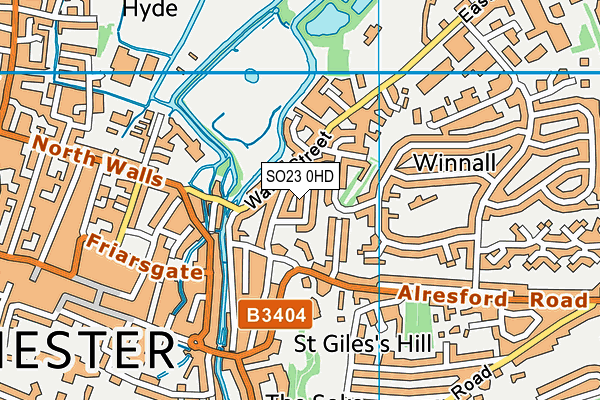 SO23 0HD map - OS VectorMap District (Ordnance Survey)