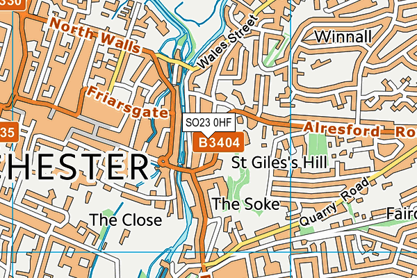 SO23 0HF map - OS VectorMap District (Ordnance Survey)