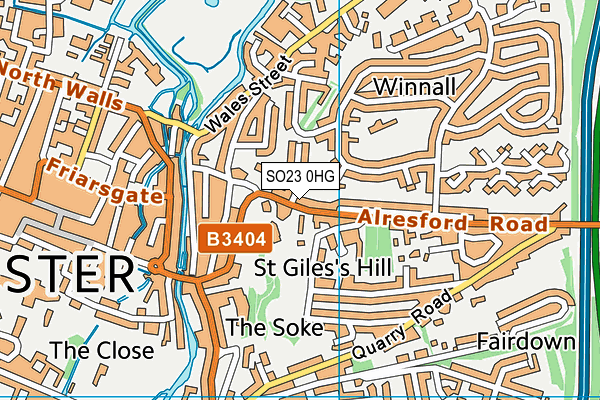 SO23 0HG map - OS VectorMap District (Ordnance Survey)