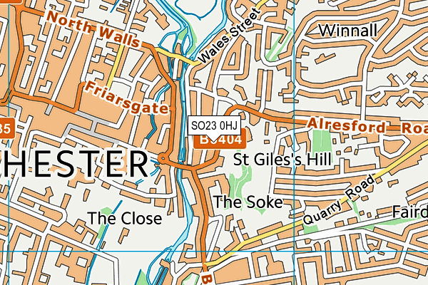 SO23 0HJ map - OS VectorMap District (Ordnance Survey)