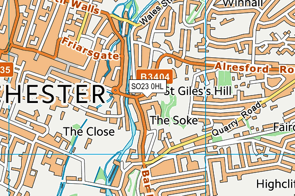 SO23 0HL map - OS VectorMap District (Ordnance Survey)