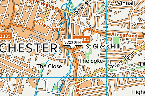 SO23 0HN map - OS VectorMap District (Ordnance Survey)