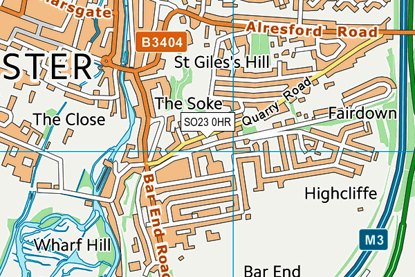 SO23 0HR map - OS VectorMap District (Ordnance Survey)