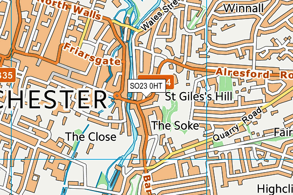 SO23 0HT map - OS VectorMap District (Ordnance Survey)