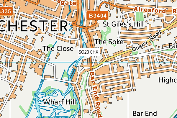 SO23 0HX map - OS VectorMap District (Ordnance Survey)