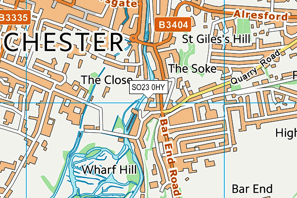 SO23 0HY map - OS VectorMap District (Ordnance Survey)