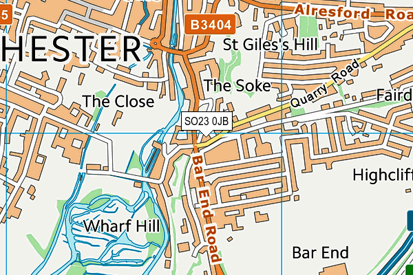 SO23 0JB map - OS VectorMap District (Ordnance Survey)