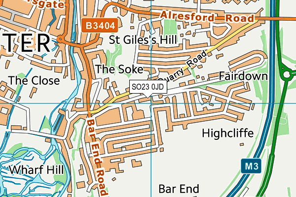 SO23 0JD map - OS VectorMap District (Ordnance Survey)