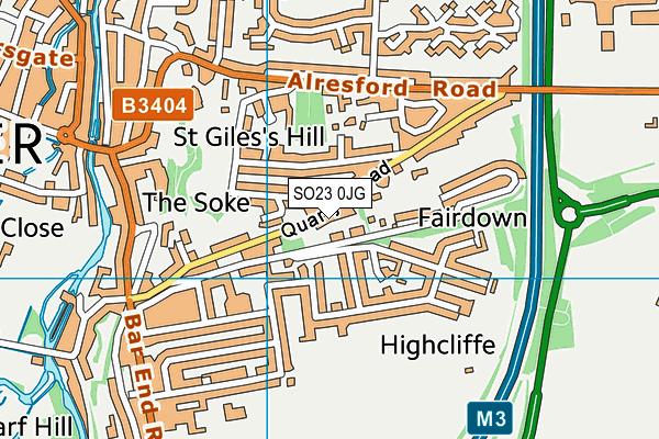 SO23 0JG map - OS VectorMap District (Ordnance Survey)