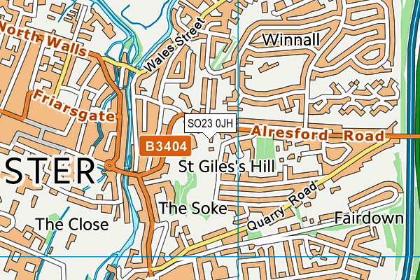 SO23 0JH map - OS VectorMap District (Ordnance Survey)