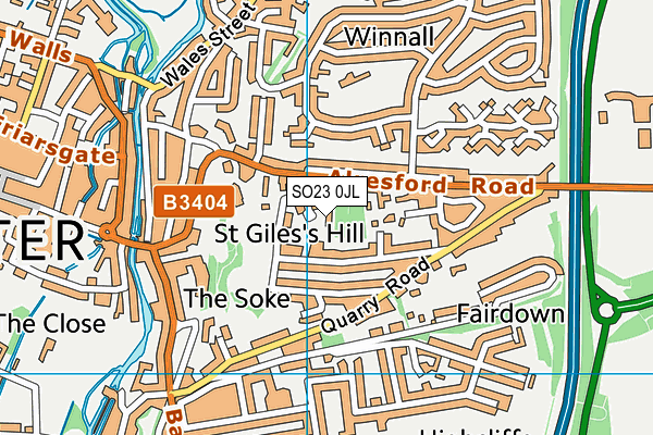 SO23 0JL map - OS VectorMap District (Ordnance Survey)