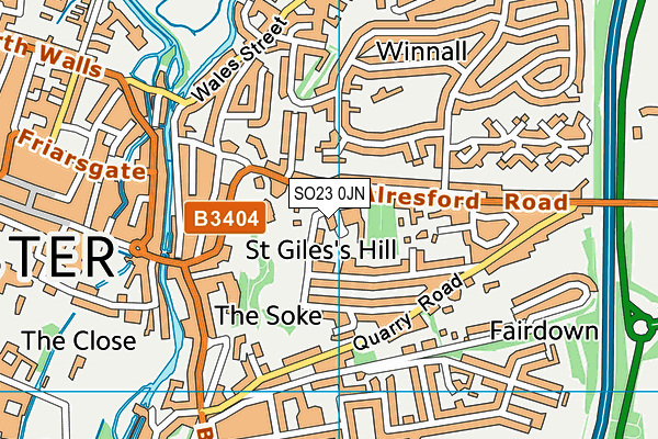 SO23 0JN map - OS VectorMap District (Ordnance Survey)